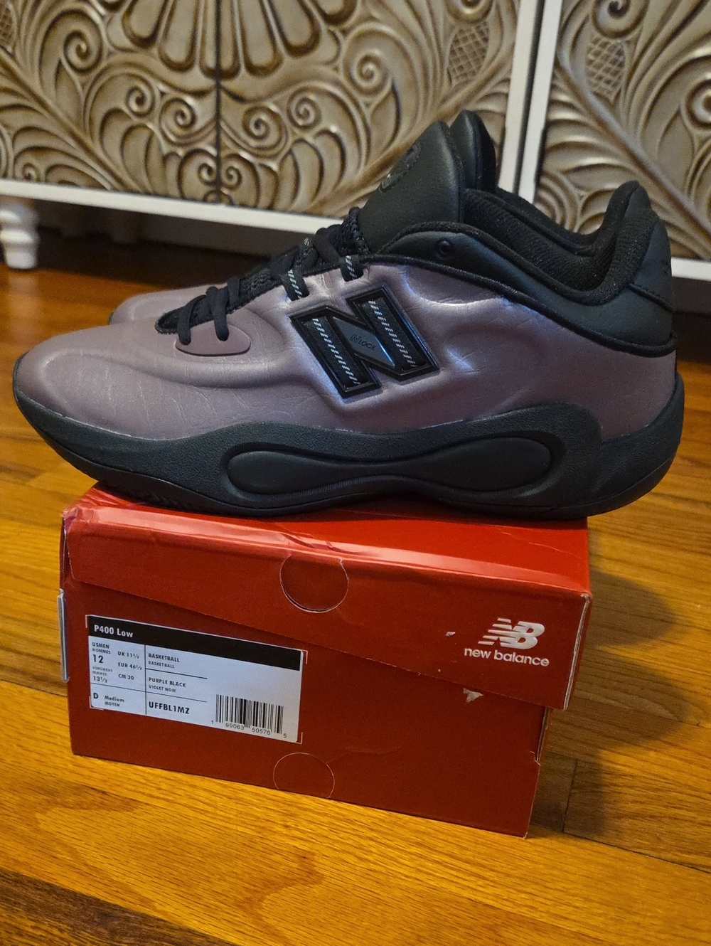 New Balance Men’s Metallic Purple & Black P400 Low Sneakers